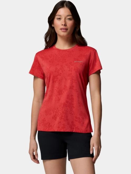 tricou pentru sport, cu maneci scurte pt. femei Columbia Bluebird Canyon II Short Sleeve Crew rosu 2