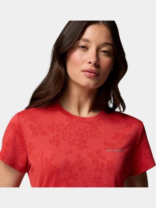 tricou pentru sport, cu maneci scurte pt. femei Columbia Bluebird Canyon II Short Sleeve Crew rosu 6
