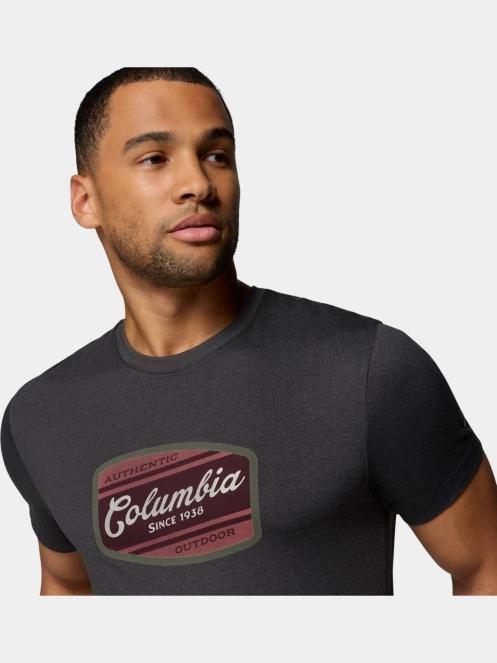 tricou pentru sport, cu maneci scurte pt. barbati Columbia Parsons Point Short Sleeve Graphic Tee gri 6