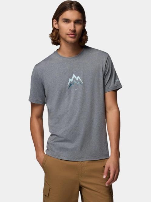 tricou pentru sport, cu maneci scurte pt. barbati Columbia Parsons Point Short Sleeve Graphic Tee gri 2