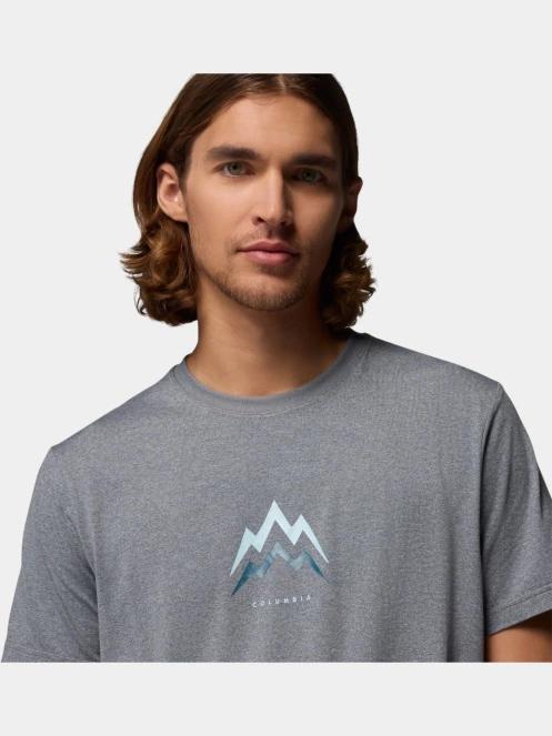 tricou pentru sport, cu maneci scurte pt. barbati Columbia Parsons Point Short Sleeve Graphic Tee gri 7