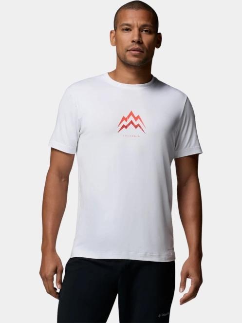 tricou pentru sport, cu maneci scurte pt. barbati Columbia Parsons Point Short Sleeve Graphic Tee alb 2
