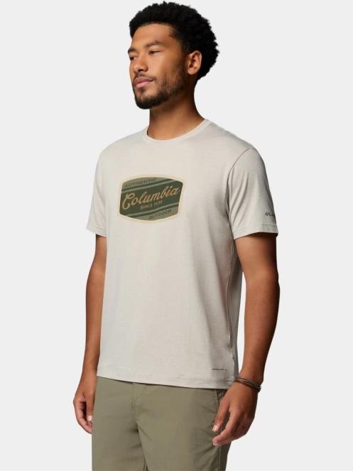 tricou pentru sport, cu maneci scurte pt. barbati Columbia Parsons Point Short Sleeve Graphic Tee nisip 3