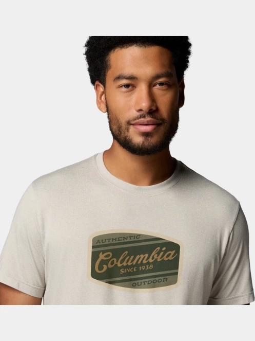 tricou pentru sport, cu maneci scurte pt. barbati Columbia Parsons Point Short Sleeve Graphic Tee nisip 6