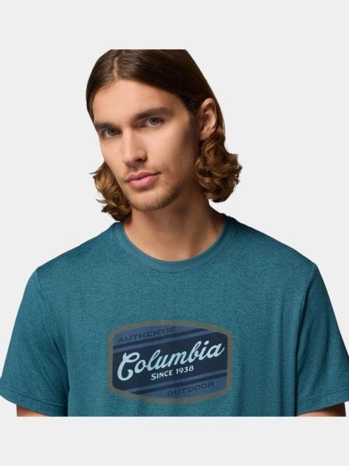 tricou pentru sport, cu maneci scurte pt. barbati Columbia Parsons Point Short Sleeve Graphic Tee albastru 6
