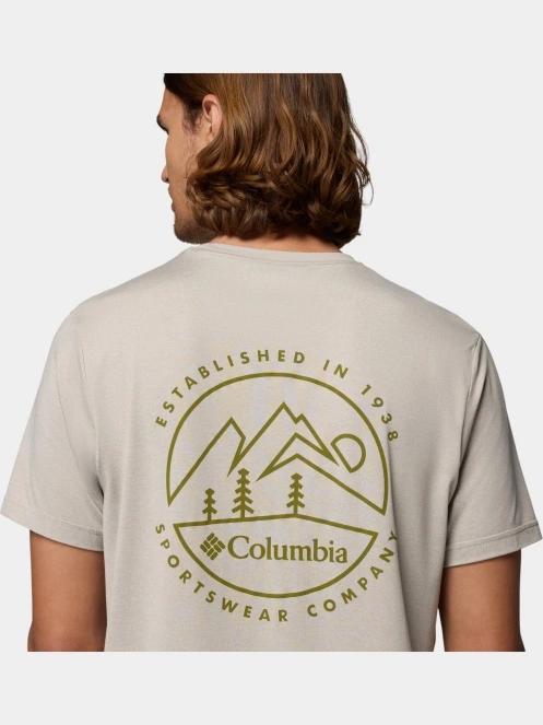 tricou pentru sport, cu maneci scurte pt. barbati Columbia Parsons Point Short Sleeve Back Graphic Tee nisip 7