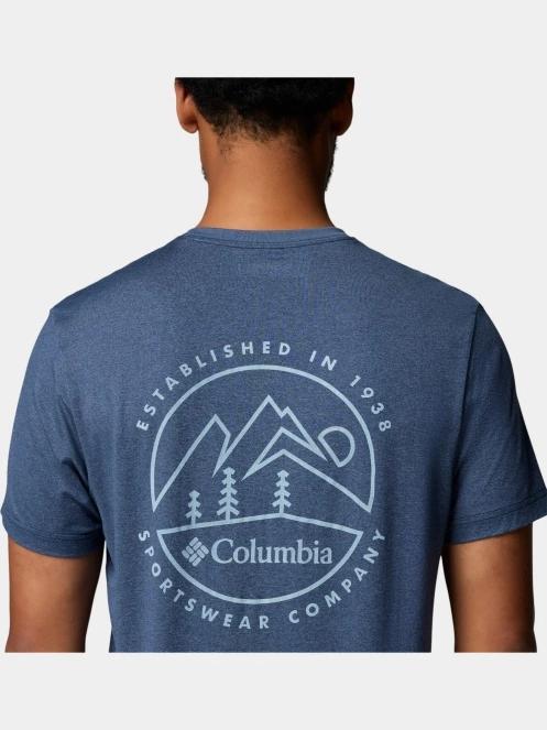 tricou pentru sport, cu maneci scurte pt. barbati Columbia Parsons Point Short Sleeve Back Graphic Tee albastru inchis 6