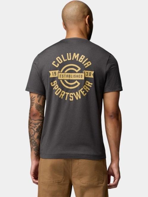 tricou pentru sport, cu maneci scurte pt. barbati Columbia Parsons Point Short Sleeve Back Graphic Tee negru 4