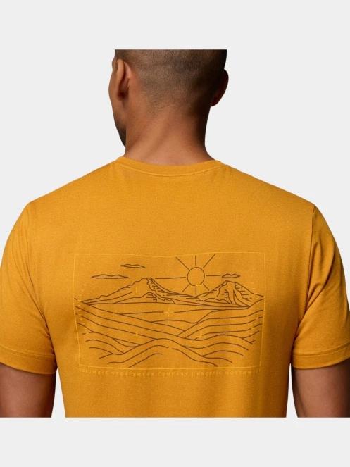 tricou pentru sport, cu maneci scurte pt. barbati Columbia Parsons Point Short Sleeve Back Graphic Tee portocaliu 7