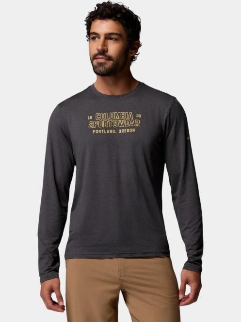 tricou cu maneci lungi pt. barbati Columbia Parsons Point Long Sleeve Graphic Tee negru 2