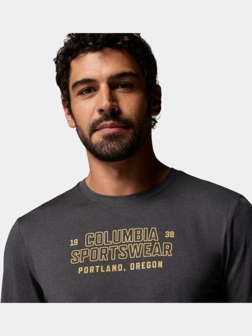 tricou cu maneci lungi pt. barbati Columbia Parsons Point Long Sleeve Graphic Tee negru 6