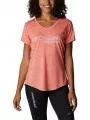 tricou pentru sport, cu maneci scurte pt. femei Columbia W Trinity Trail II Graphic rosu 1