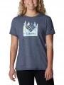 tricou pentru sport, cu maneci scurte pt. femei Columbia Sun Trek Ss Graphic Tee albastru 1
