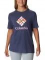 tricou cu maneci scurte pt. femei Columbia Bluebird Day Relaxed Crew Neck albastru 1