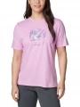 tricou cu maneci scurte pt. femei Columbia Bluebird Day Relaxed Crew Neck roz 1