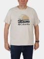 tricou cu maneci scurte pt. barbati Columbia Path Lake Graphic Tee II nisip 1