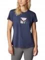 tricou pentru sport, cu maneci scurte pt. femei Columbia W Cirro Ice Graphic Ss Crew albastru 1