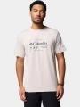 tricou pentru sport, cu maneci scurte pt. barbati Columbia Kwick Hike Graphic Short Sleeve Tee nisip 1