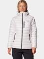 geaca matlasata de tranzitie pt. femei Columbia Arctic Crest Down Hooded Jacket alb 1