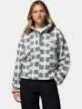 pulover polar pt. femei Columbia Helvetia II Printed Cropped Half Snap verde inchis 1