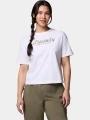 crop top pt. femei Columbia Rolling Bend Graphic Relaxed Crop Short Sleeve Shirt alb 1