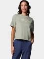 crop top pt. femei Columbia Rolling Bend Graphic Relaxed Crop Short Sleeve Shirt verde 1