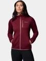pulover polar pt. femei Columbia Essential Hike Grid Fleece Full Zip rosu 1